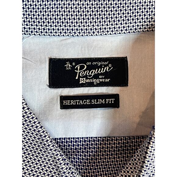 Original Penguin Men's Geometric Print Long Sleeve‎ Dress Shirt - Picture 6 of 11